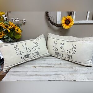 Rae Dunn bunny love pillows